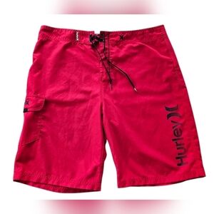 Hurley Red Board Shorts Quick-Dry Swimwear - Size 36